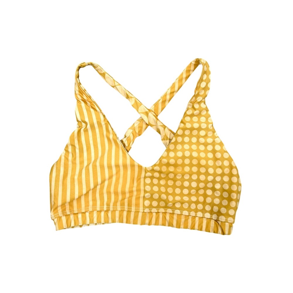 Yoga Democracy Yellow‎ Contrast Light Impact Sports Bra Large L